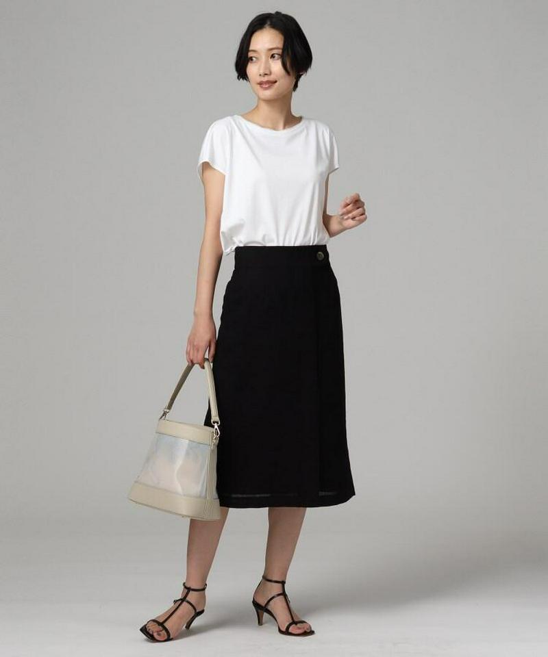 【洗える】リネン調タックスカート