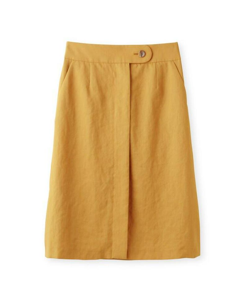 【洗える】リネン調タックスカート