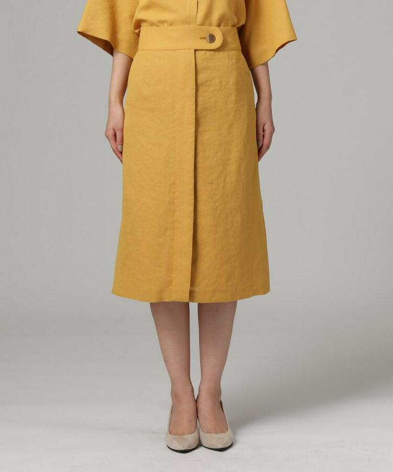 【洗える】リネン調タックスカート