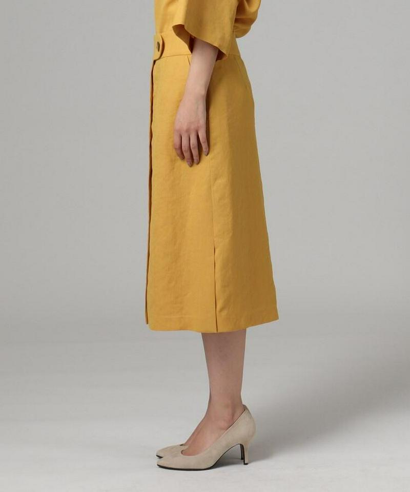 【洗える】リネン調タックスカート