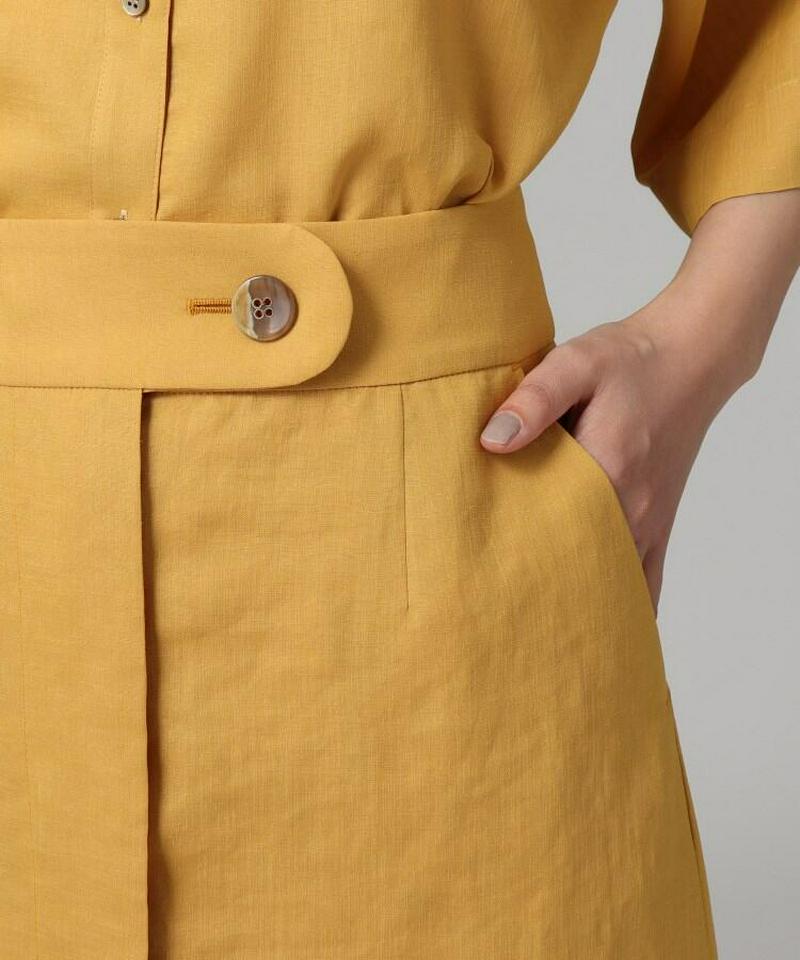 【洗える】リネン調タックスカート