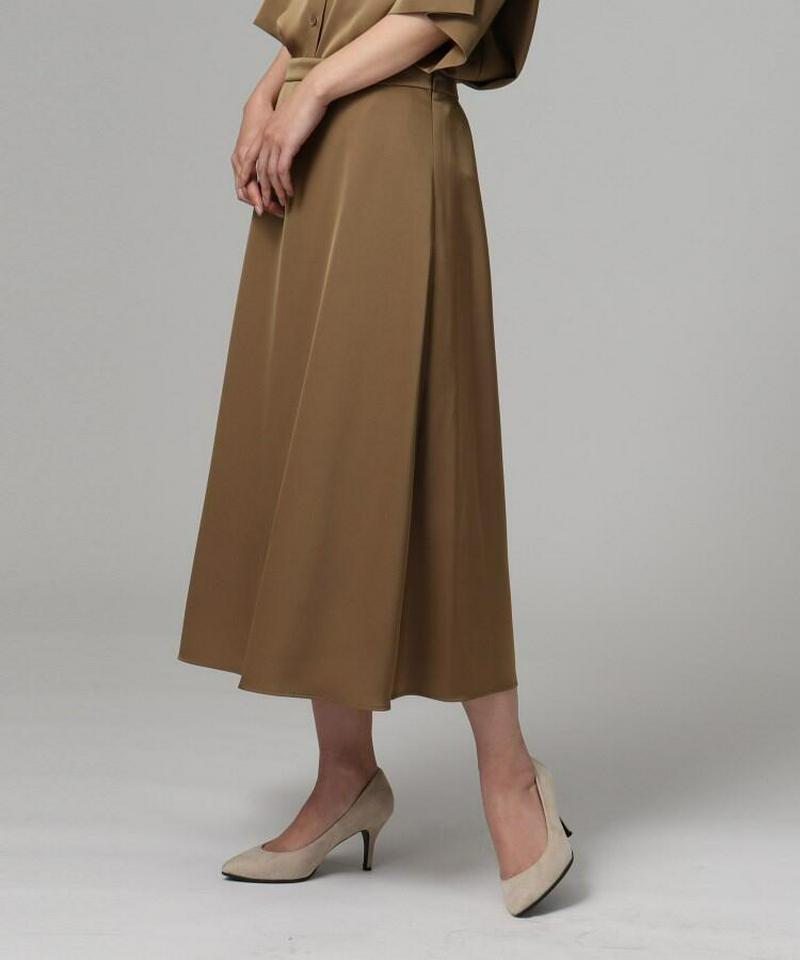 【洗える】サテンフレアスカート