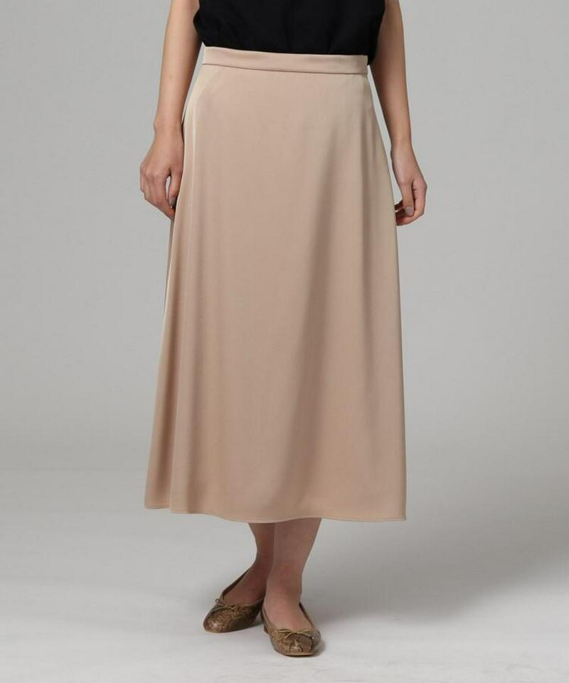 【洗える】サテンフレアスカート