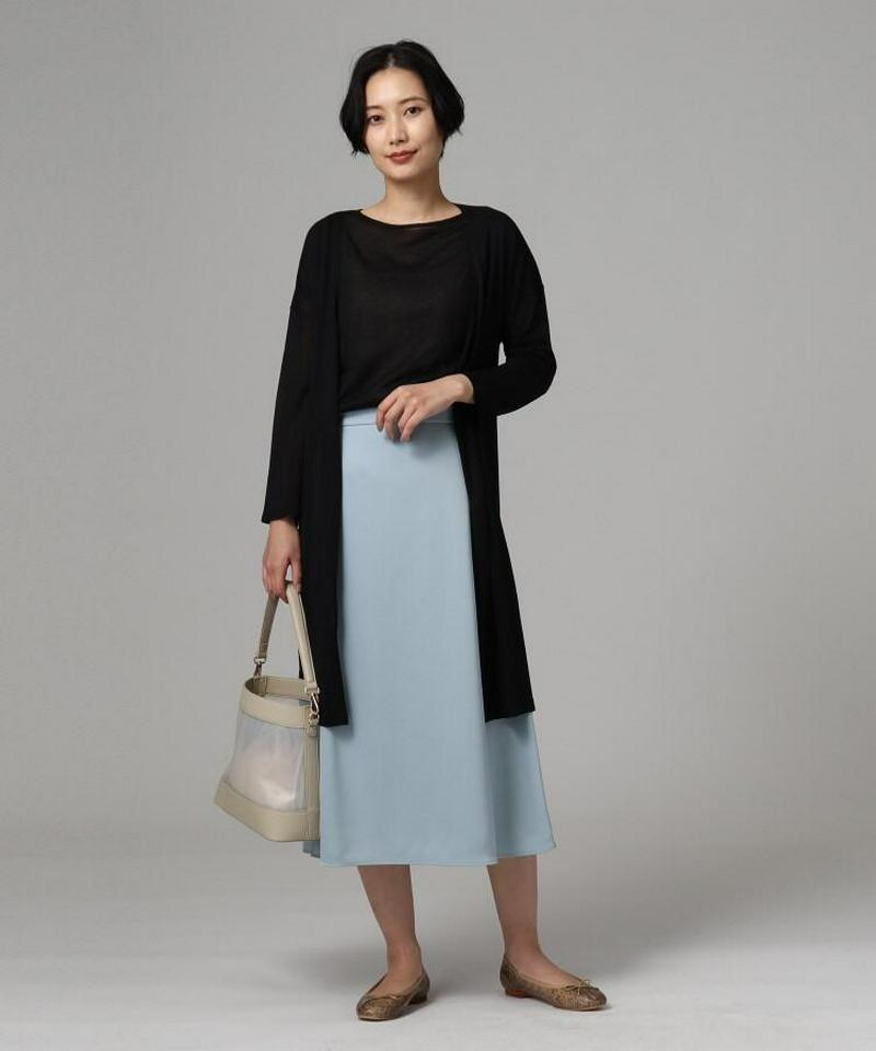 【洗える】サテンフレアスカート