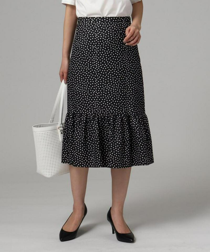 【洗える】ドット柄マーメイドスカート