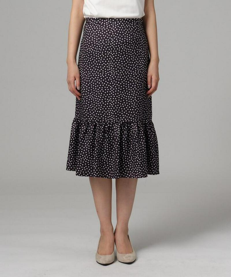 【洗える】ドット柄マーメイドスカート