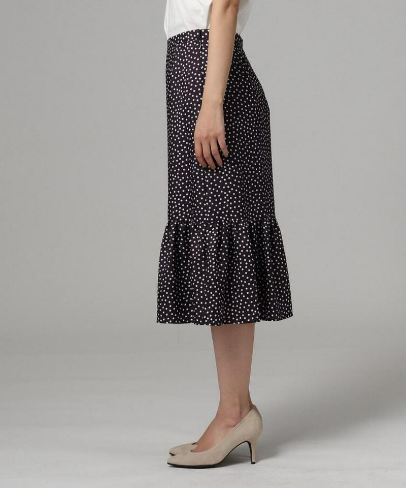 【洗える】ドット柄マーメイドスカート