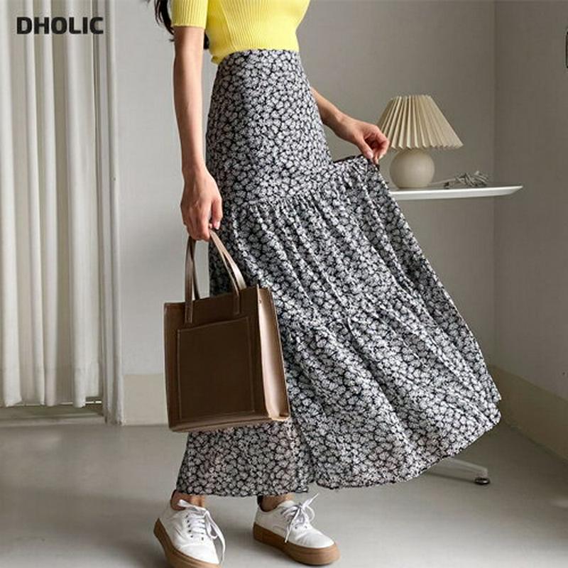 ティアード花柄スカート・全4色・b59014 レディース 【sk】【スカート ロング ロングスカート 花柄 フラワー ティアード