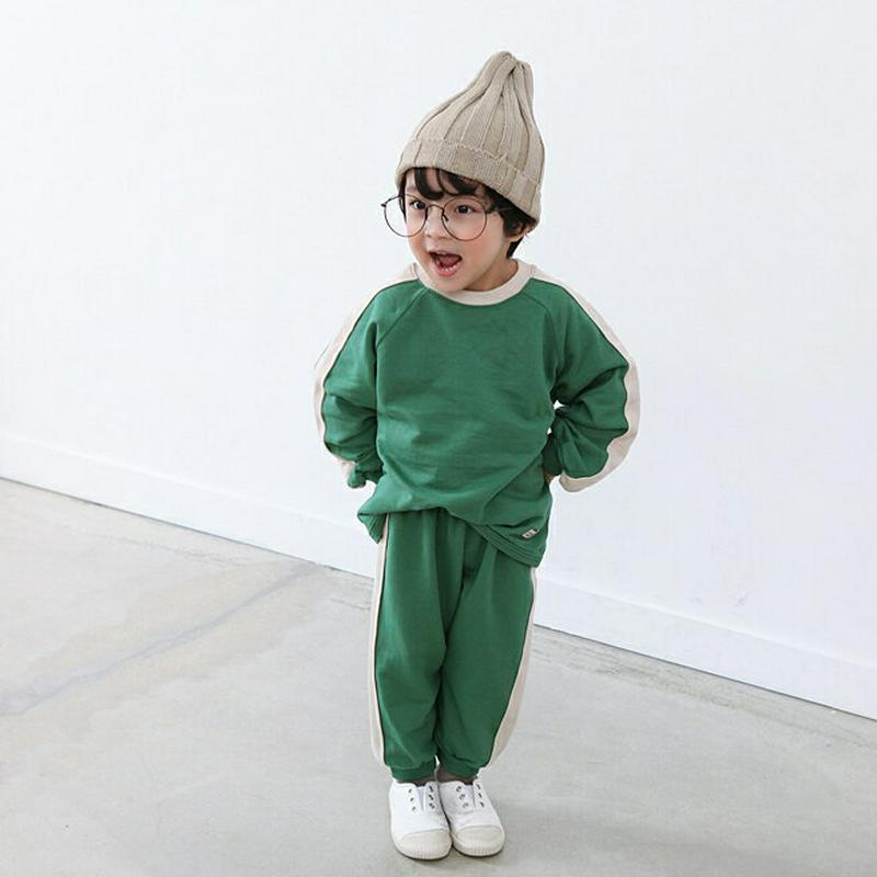 配色ラグラン上下SET・p001533 キッズ【3~8才】【set】【セットアップ トップス 長袖 ラグラン パンツ ロングパン