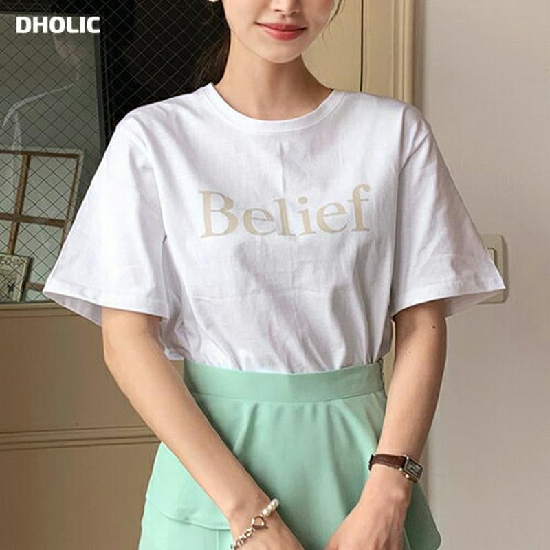 Belief半袖Tシャツ・全3色・b61914 レディース【tops】【トップス Tシャツ 半袖 ハーフスリーブ ロゴT ロゴ 