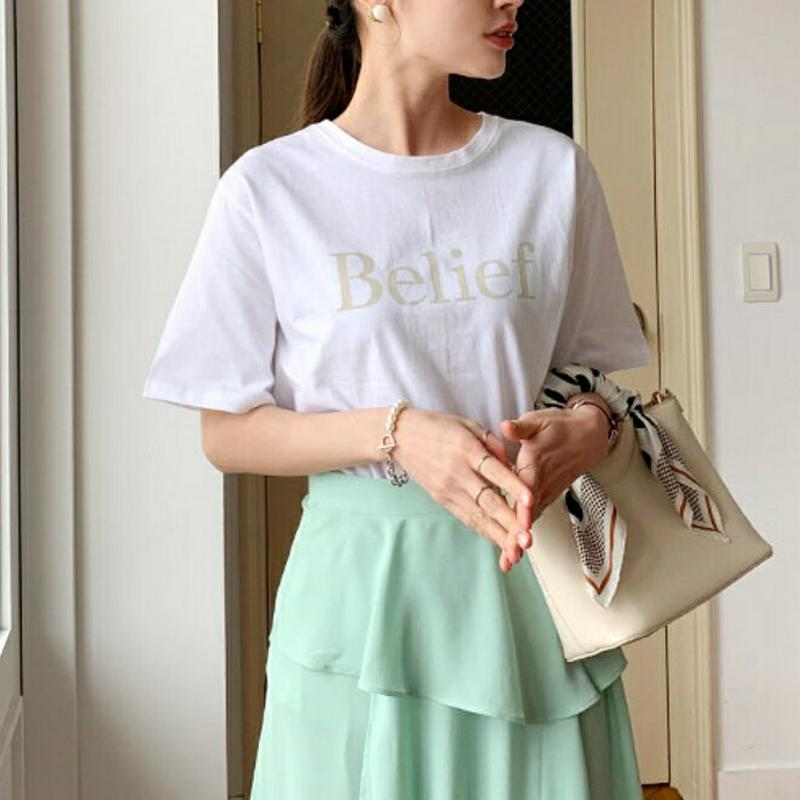 Belief半袖Tシャツ・全3色・b61914 レディース【tops】【トップス Tシャツ 半袖 ハーフスリーブ ロゴT ロゴ 