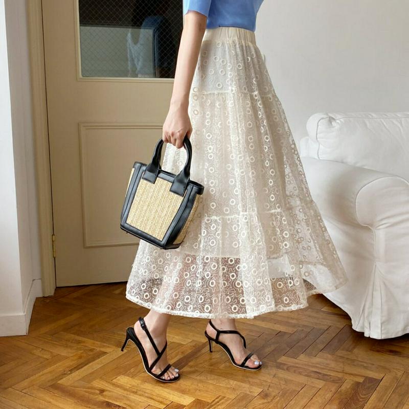 レースフレアスカート・全2色・b61964 レディース【sk】【スカート ロング ロングスカート 総レース レース フレア フレ