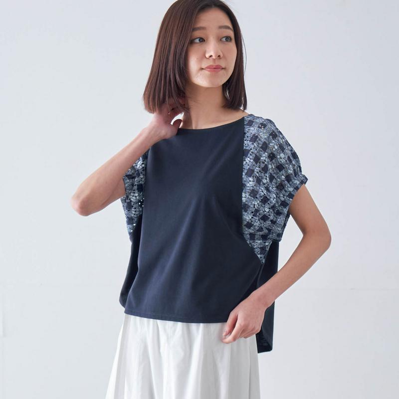 【ＧＷ限定セール】袖異素材切替えカットソー