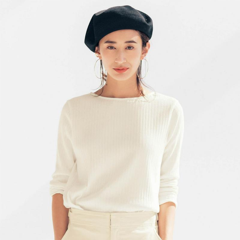 【ＧＷ限定セール】体のラインをひろいにくい　後ろボタン使いカットソー【汚れにくい白】