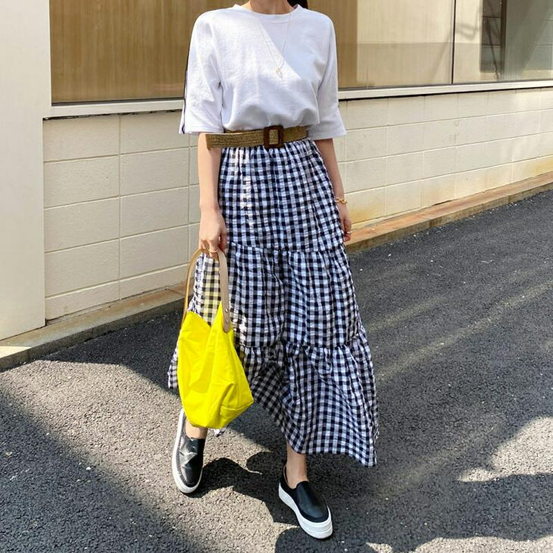 ダイアゴナルチェックスカート・全2色・b61835 レディース【sk】【スカート ロング ロングスカート チェック チェック柄 