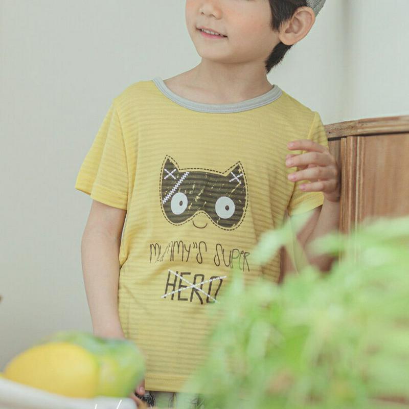 My heroパジャマSET(イエロー)・p001420 キッズ【3~8才】【uw】【パジャマ 部屋着 ルームウェア セット 上下 半袖 ハーフスリーブ 半ズボン ボトムス ハーフパンツ パンツ カジュアル 女の子 男の子 子供 こども 子供服 こども服】【KIDS】
