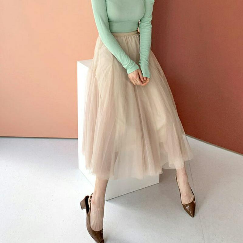 フレアチュールスカート・全4色・b55939 レディース 【sk】【スカート ロング ロングスカート チュール チュールスカート