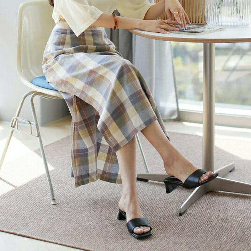 チェックスリットスカート・全2色・b55940 レディース 【sk】【スカート ロング ロングスカート チェック チェック柄 チ