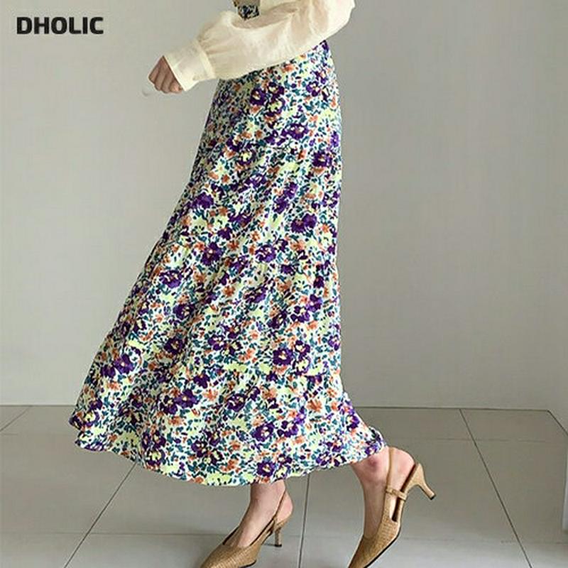 フローラルフレアスカート・全2色・b59098 レディース【sk】【スカート ロング ロングスカート 花柄 フラワー フレア フ