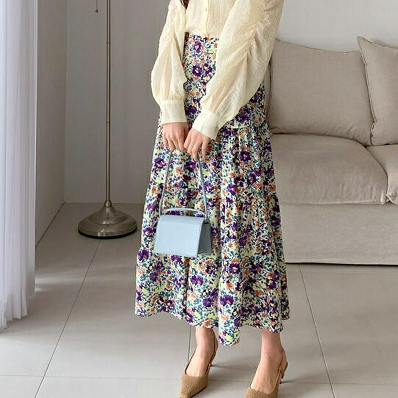 フローラルフレアスカート・全2色・b59098 レディース【sk】【スカート ロング ロングスカート 花柄 フラワー フレア フ