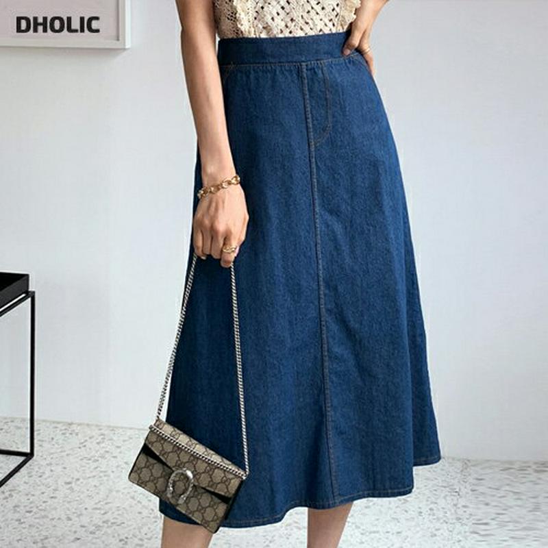 ステッチデニムフレアスカート・全2色・b55965 レディース【sk】【スカート ロング ロングスカート デニム デニムスカート