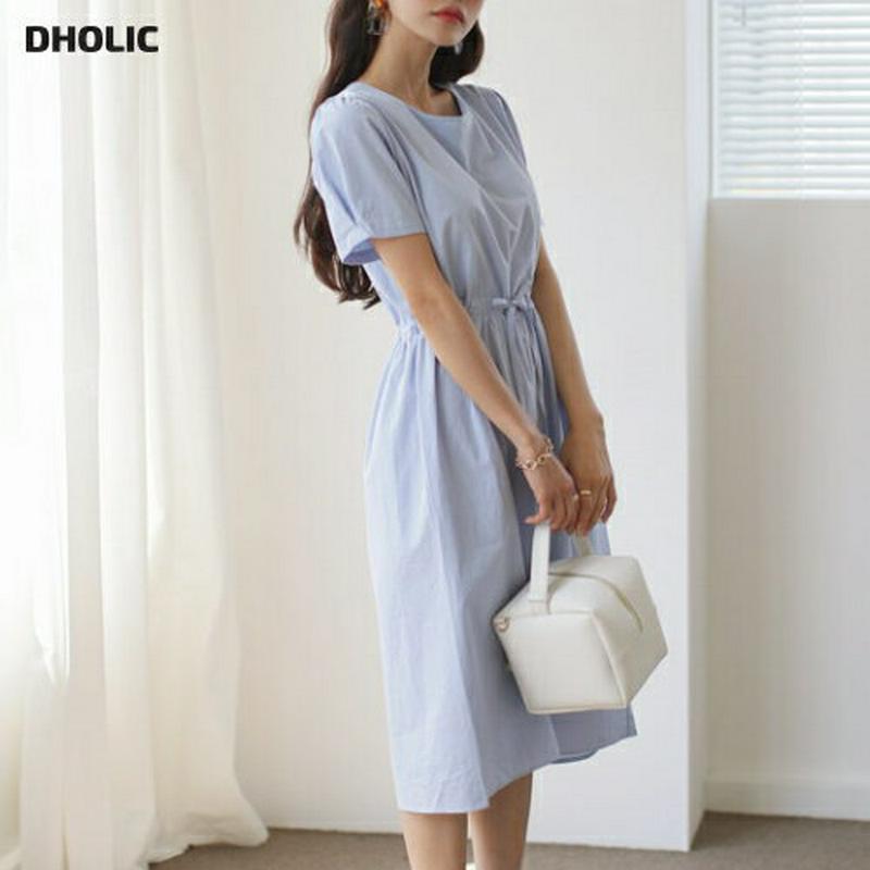 ドロストフレアワンピース・全4色・t55968 レディース【ops】【ワンピース ミディ丈 ミディワンピース 半袖 ドロスト フ