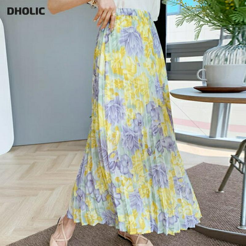 フローラルプリーツスカート・全2色・b55955 レディース【sk】【スカート ロング ロングスカート 花柄 フラワー フェミニ