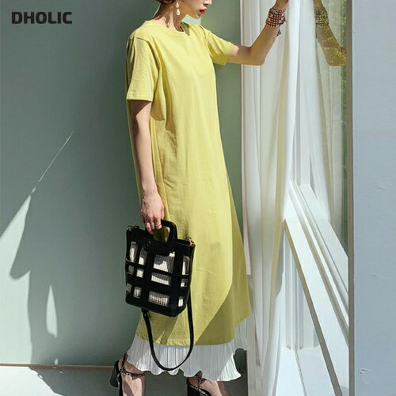 バックスリットワンピース・全3色・t55960 レディース【ops】【ワンピース ロング ロングワンピース 半袖 ハーフスリーブ