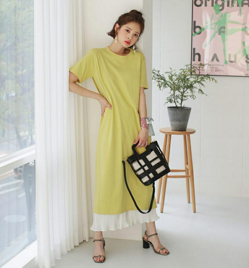 バックスリットワンピース・全3色・t55960 レディース【ops】【ワンピース ロング ロングワンピース 半袖 ハーフスリーブ