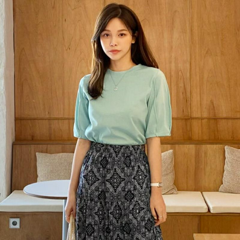 ピンタックスリーブTシャツ・全4色・t62036 レディース【tops】【トップス Tシャツ 半袖 ハーフスリーブ タック　単色