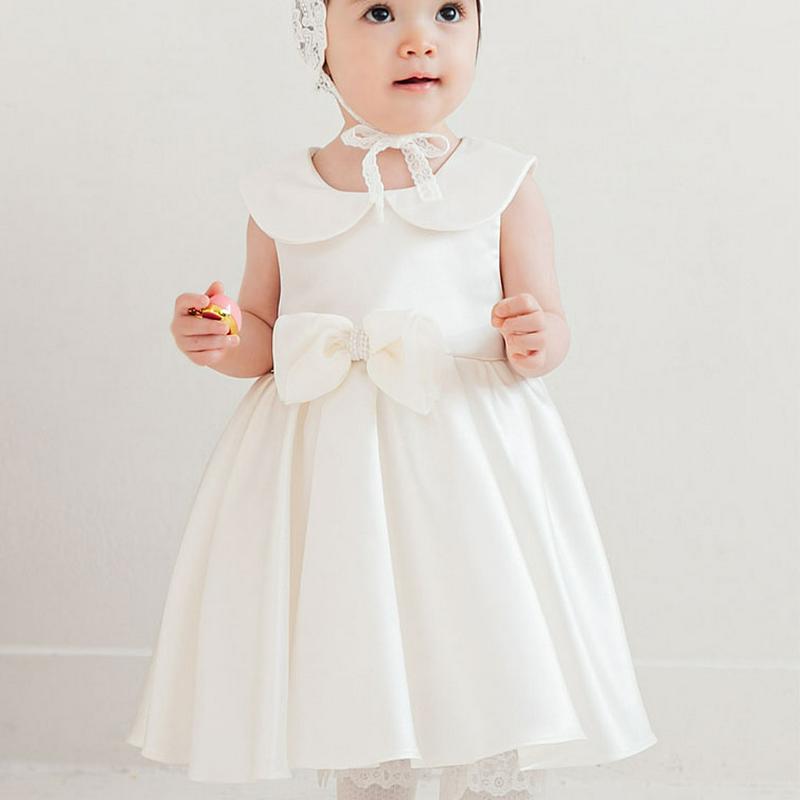 ラウンドカラーAラインリボンワンピース・p001485 キッズ【0~2才】【ops】【ワンピース ロング ロングワンピース 丸襟 スリーブレス ノースリーブ リボン りぼん 女の子 可愛い かわいい 結婚式 お呼ばれ 子供 こども 子供服 こども服】【KIDS】