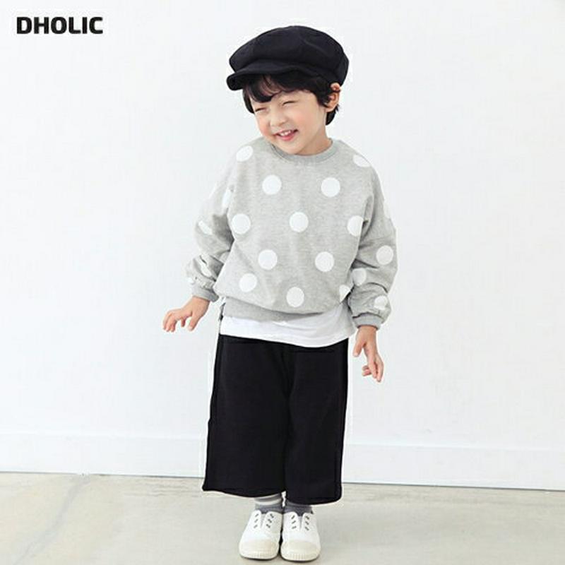 ドットスウェット&パンツSET・p001558 キッズ【3~8才】【set】【セット トップス スウェット トレーナー ドット 柄 長袖 ワイドパンツ ワイド パンツ 長ズボン ボトムス ズボン 無地 女の子 男の子 子供 こども 子供服 こども服】【KIDS】