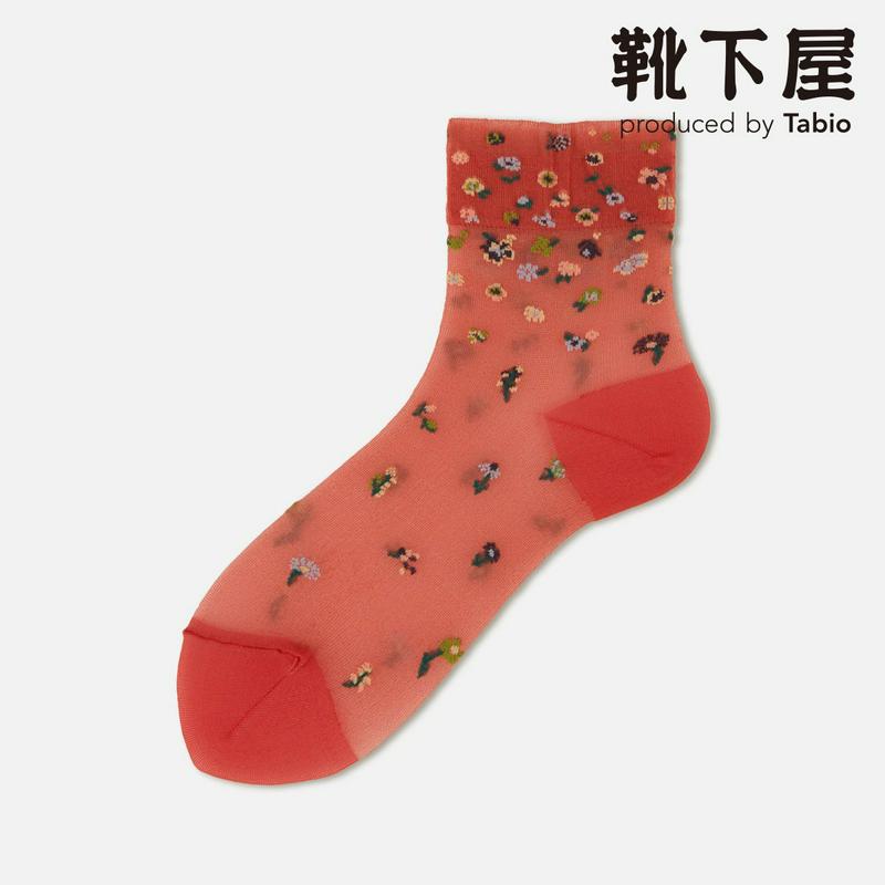 【あす楽】【Tabio】 シアー花柄グラデーションショートソックス / 靴下屋 靴下 タビオ くつ下 ショート レディース 日本製 2106ka