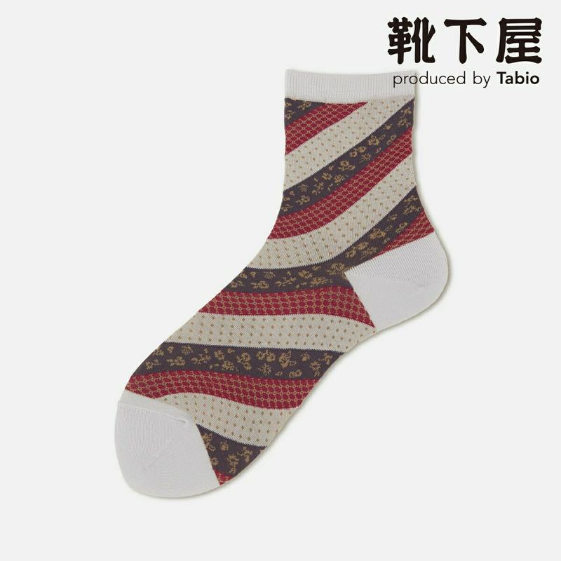 【あす楽】【Tabio】 マルチレジメンタル柄ショートソックス / 靴下屋 靴下 タビオ くつ下 ショート レディース 日本製