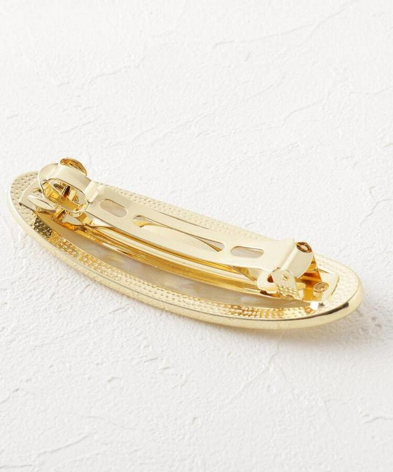 縁メタルオーバルバレッタ