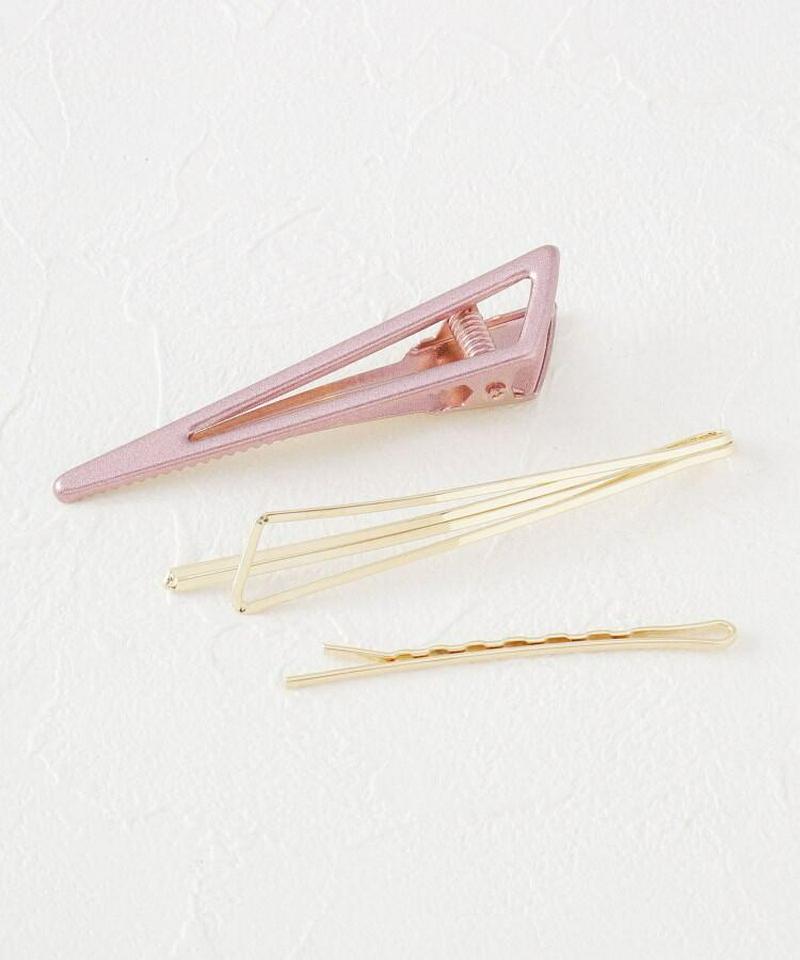 三角フォルムラメバレッタ＋ヘアピン2種セット