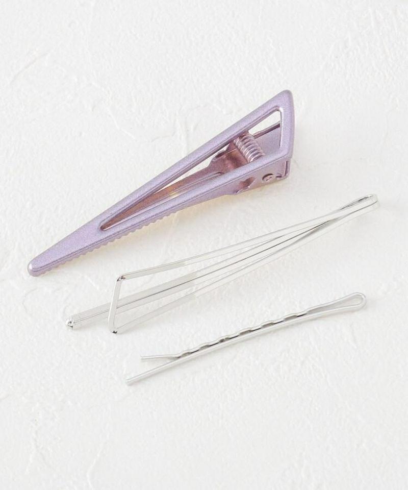 三角フォルムラメバレッタ＋ヘアピン2種セット