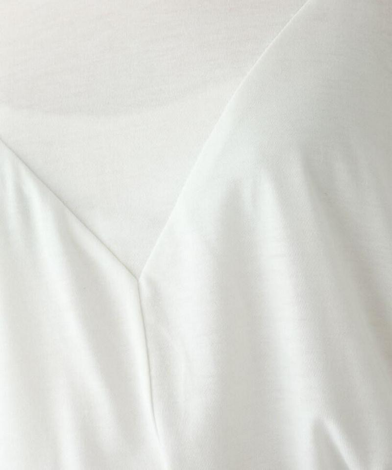 【ウォッシャブル】ドレープスリーブデザインTシャツ