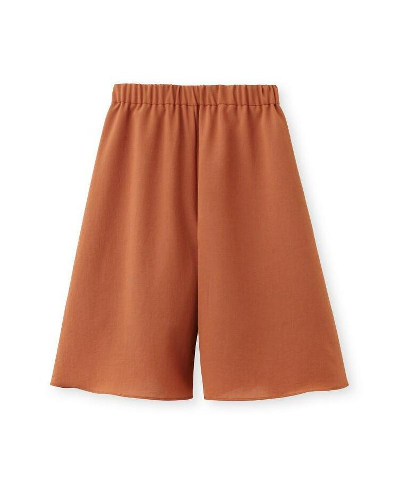 【ウォッシャブル】ウエストゴムフレアショートパンツ