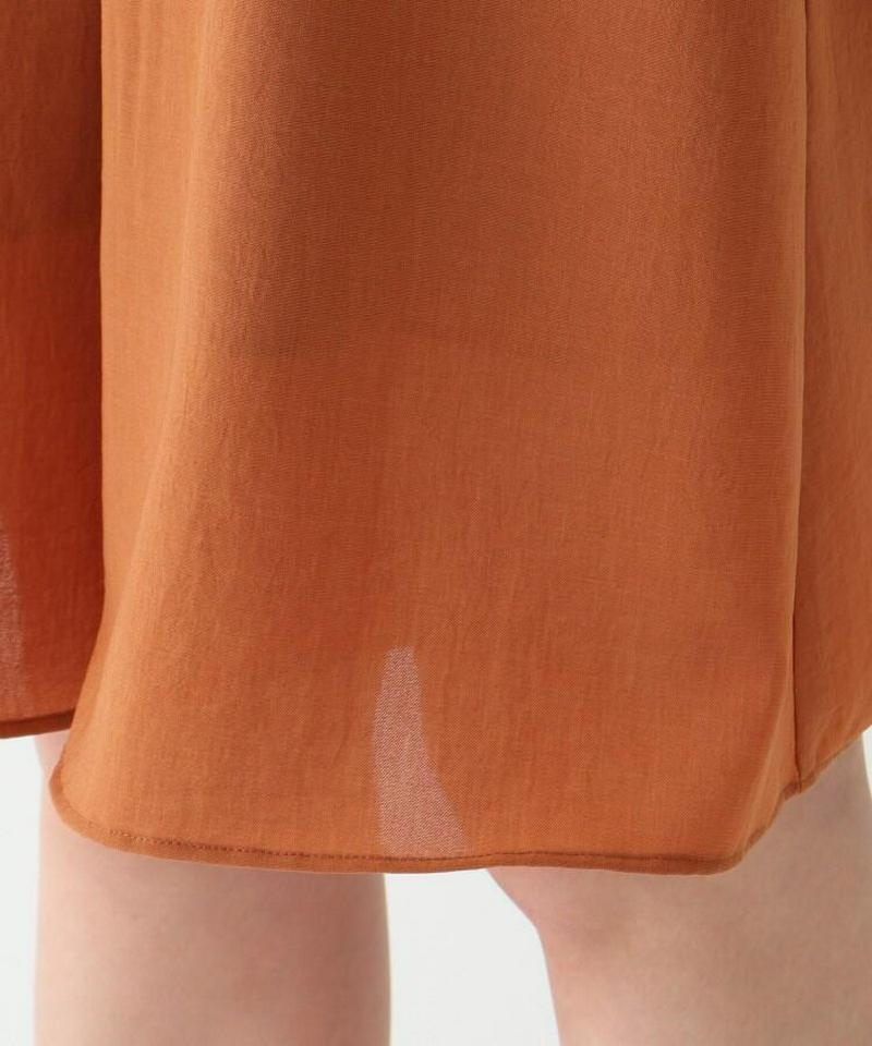 【ウォッシャブル】ウエストゴムフレアショートパンツ