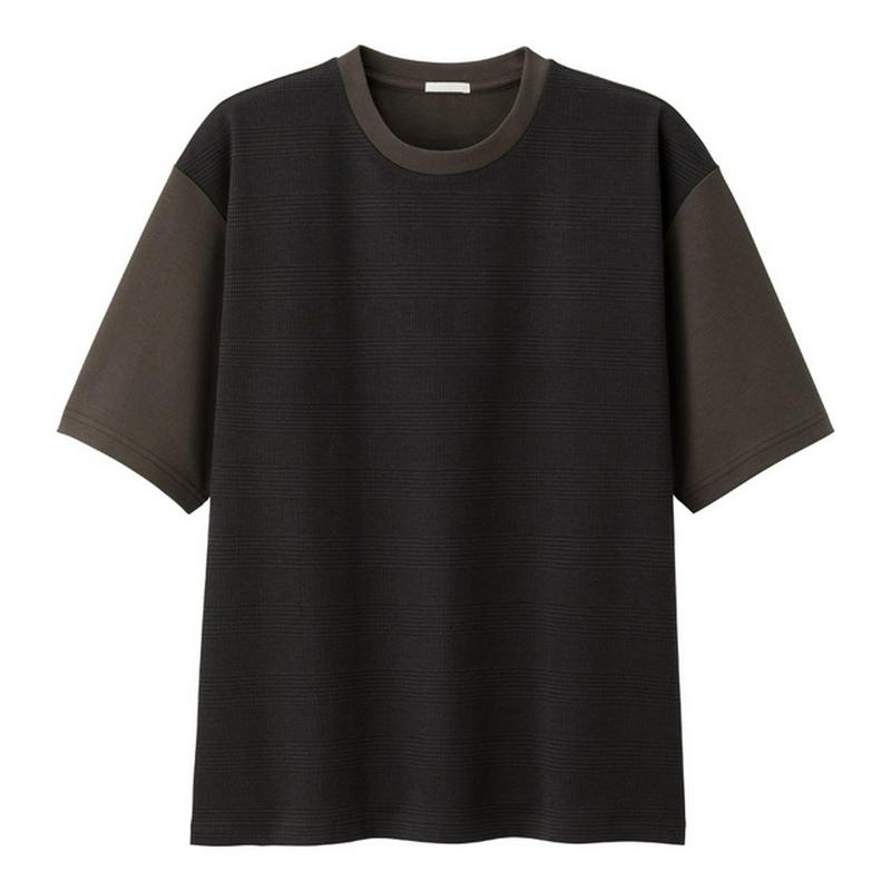 クルーネックT(5分袖)(グレンチェック)
