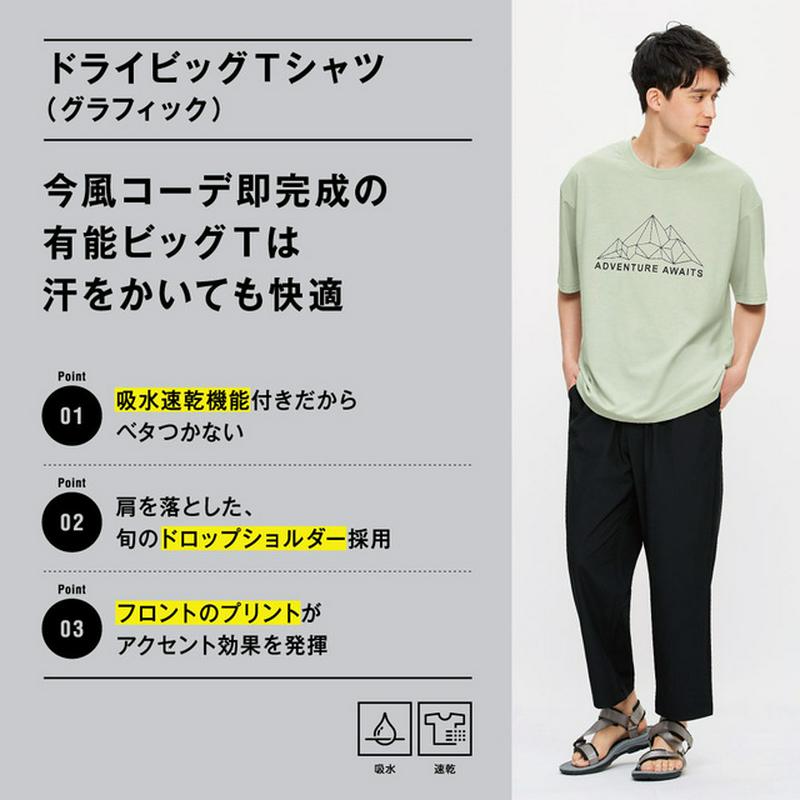 GUドライビッグT(5分袖)(グラフィック1)