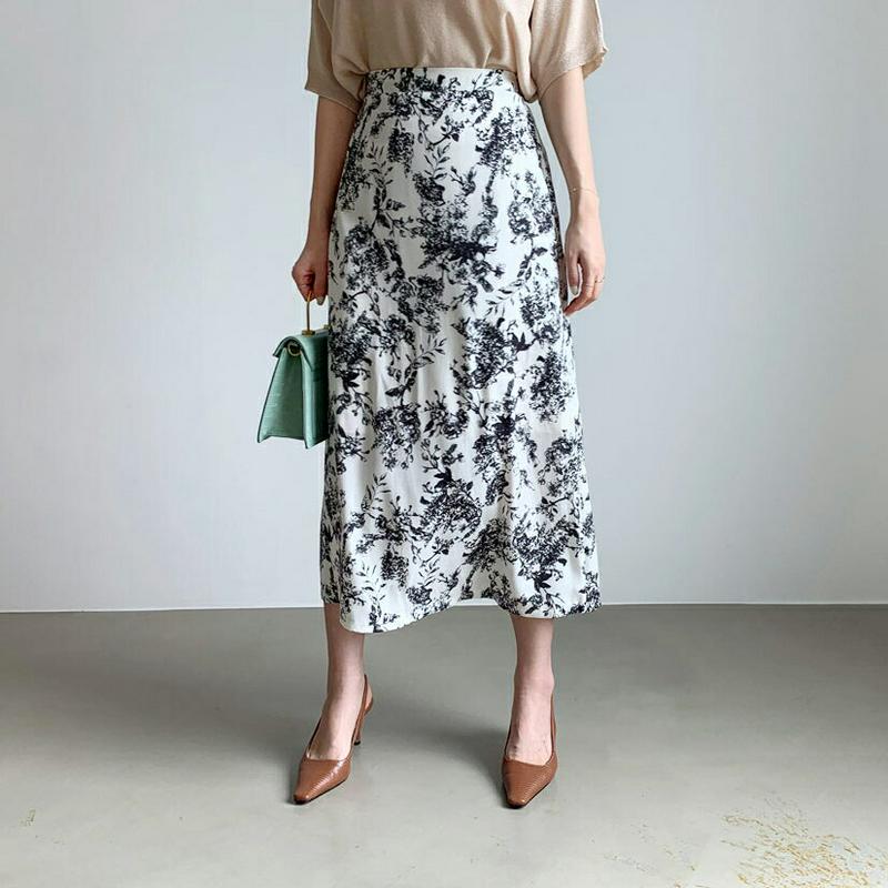 パターンフレアスカート・全2色・b62076 レディース【sk】【スカート ロング ロングスカート 総柄 フレア フレアスカート