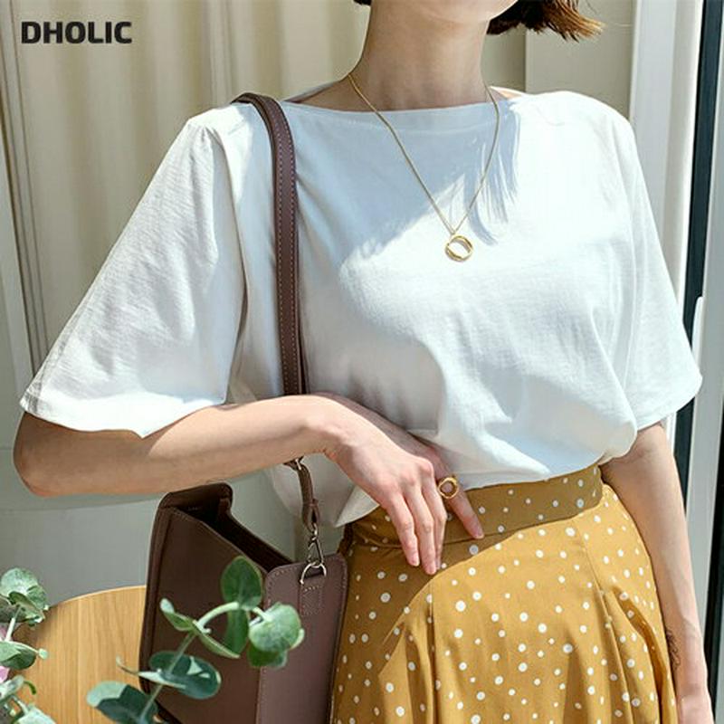 ボートネック半袖Tシャツ・全5色・b55483 レディース 【tops】【トップス Tシャツ 半袖 ハーフスリーブ ボートネック