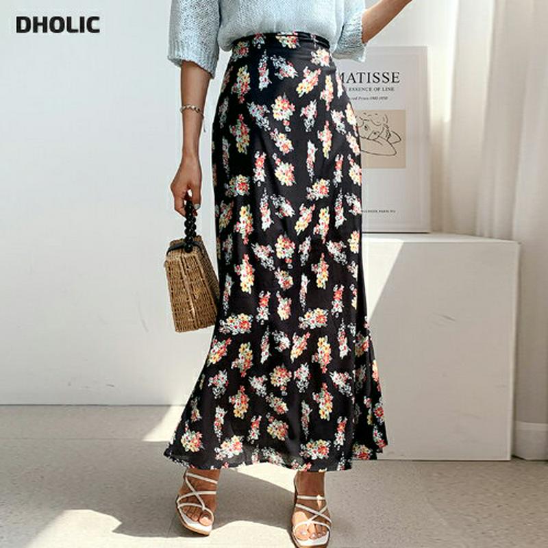 フローラルロングスカート・全2色・b59225 レディース 【sk】【スカート ロング ロングスカート 花柄 フラワー Aライン