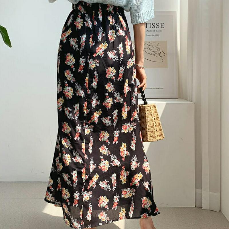 フローラルロングスカート・全2色・b59225 レディース 【sk】【スカート ロング ロングスカート 花柄 フラワー Aライン