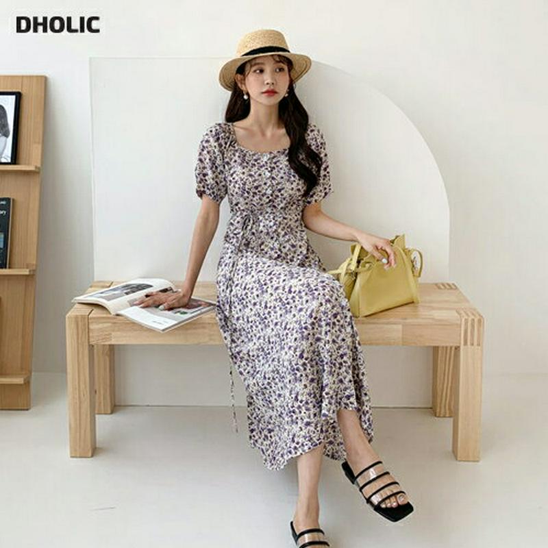 リボンフローラルワンピース・全2色・59219 レディース 【ops】【ワンピース ロング ロングワンピース 半袖 リボン りぼ