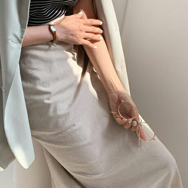 Aラインポットロングスカート・全2色・b59224 レディース 【sk】【スカート ロング ロングスカート 単色 無地 シンプル