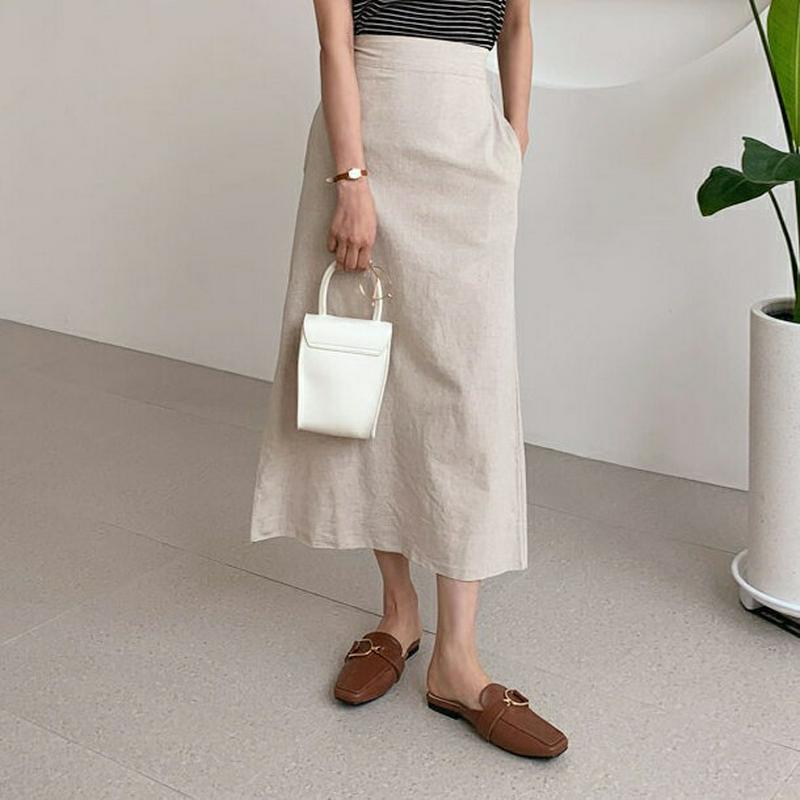 Aラインポットロングスカート・全2色・b59224 レディース 【sk】【スカート ロング ロングスカート 単色 無地 シンプル