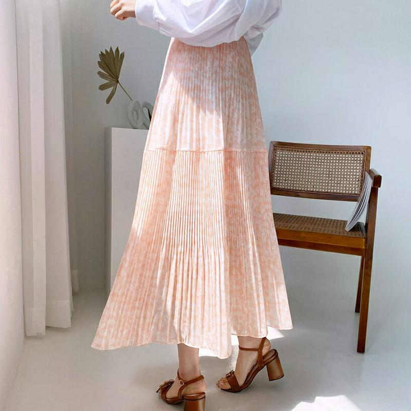 フローラルプリーツスカート・全2色・59222 レディース 【sk】【スカート ロング ロングスカート プリーツ プリーツスカー